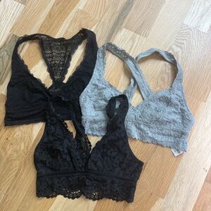 Victoria's Secret Black and Gray Lace Bras